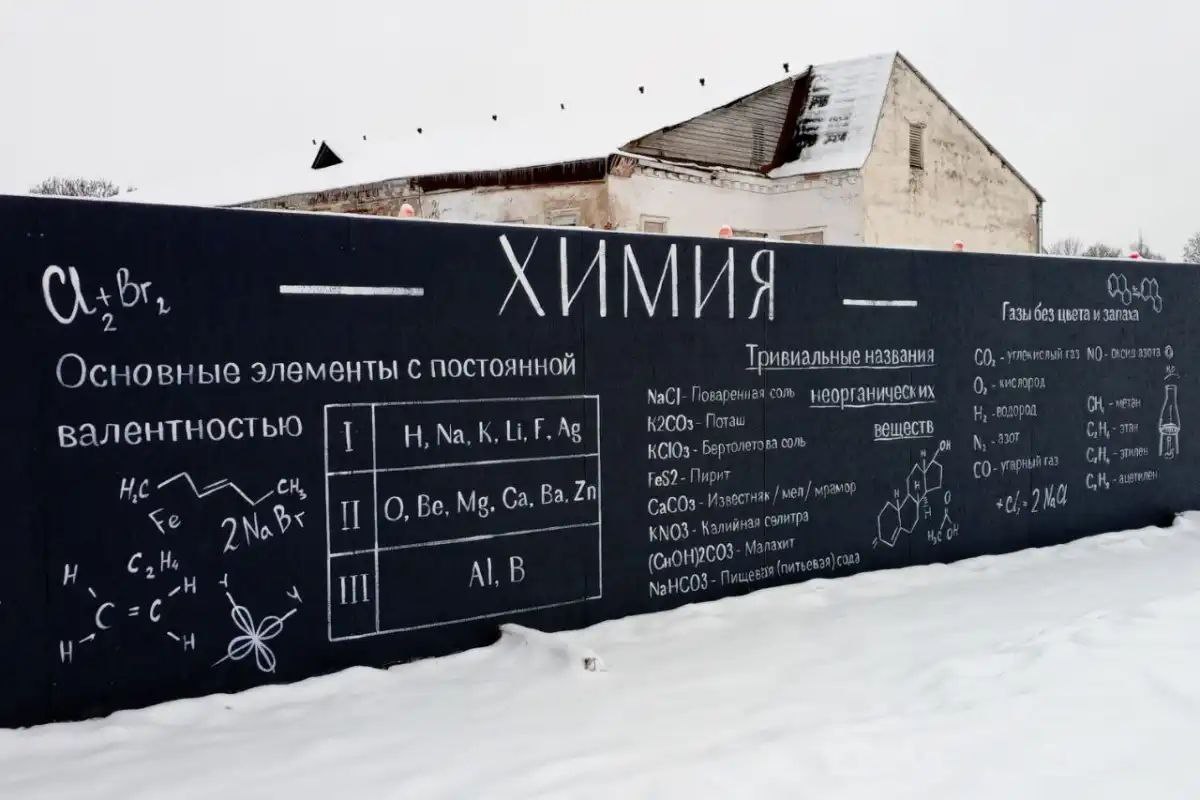 По ограде бывшего купеческого дома в Валдае можно изучать химию и историю По ограде бывшего купеческого дома в Валдае можно изучать химию и историю