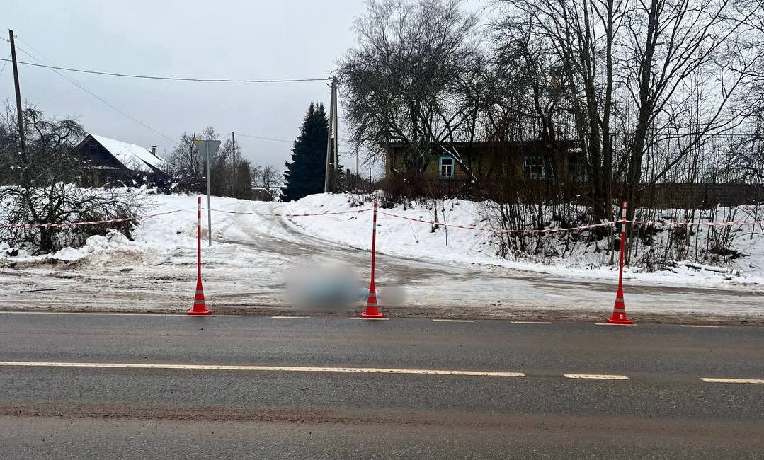 Сотрудниками новгородской Госавтоинспекции устанавливаются причины и обстоятельства смертельного ДТП с участием пешехода