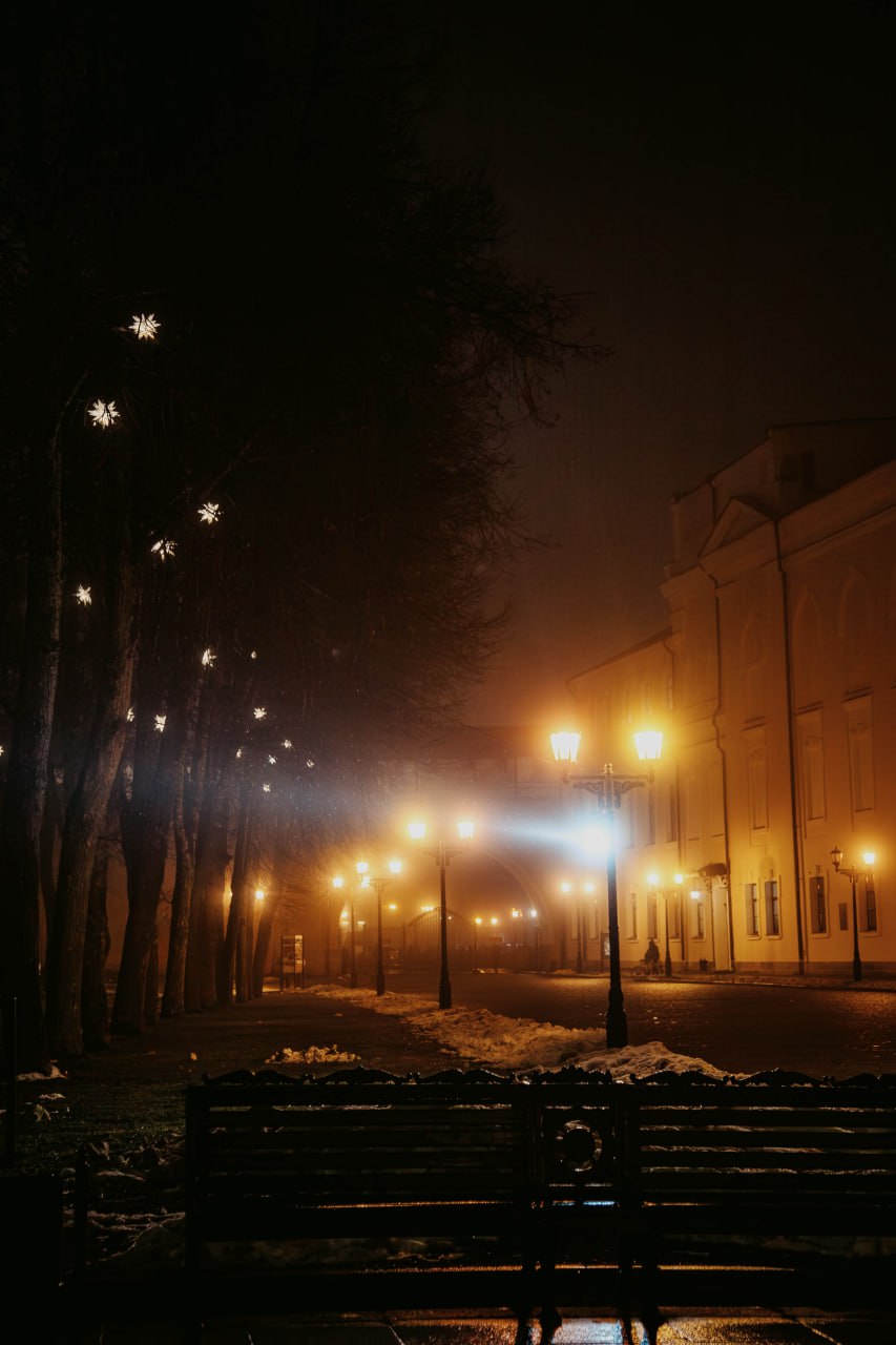 Новгородский кремль в мягкой дымке туманного декабрьского вечера Новгородский кремль в мягкой дымке туманного декабрьского вечера