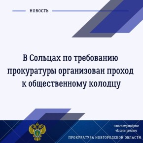 Прокуратура Солецкого района по обращению местной жительницы, поступившему с личного приема прокурора области Сергея Швецова, провела проверку соблюдения требований законодательства в сфере благоустройства