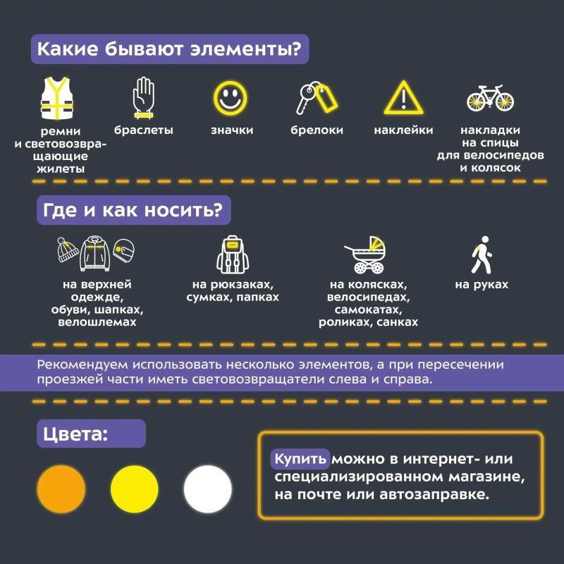 Напоминаем о важности наличия световозвращающих элементов в темное время суток Напоминаем о важности наличия световозвращающих элементов в темное время суток