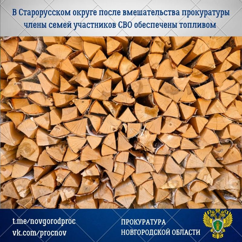 В Старорусском округе члены семей участников СВО обратились в окружную администрацию по вопросу неполного снабжения их дровами для печного отопления